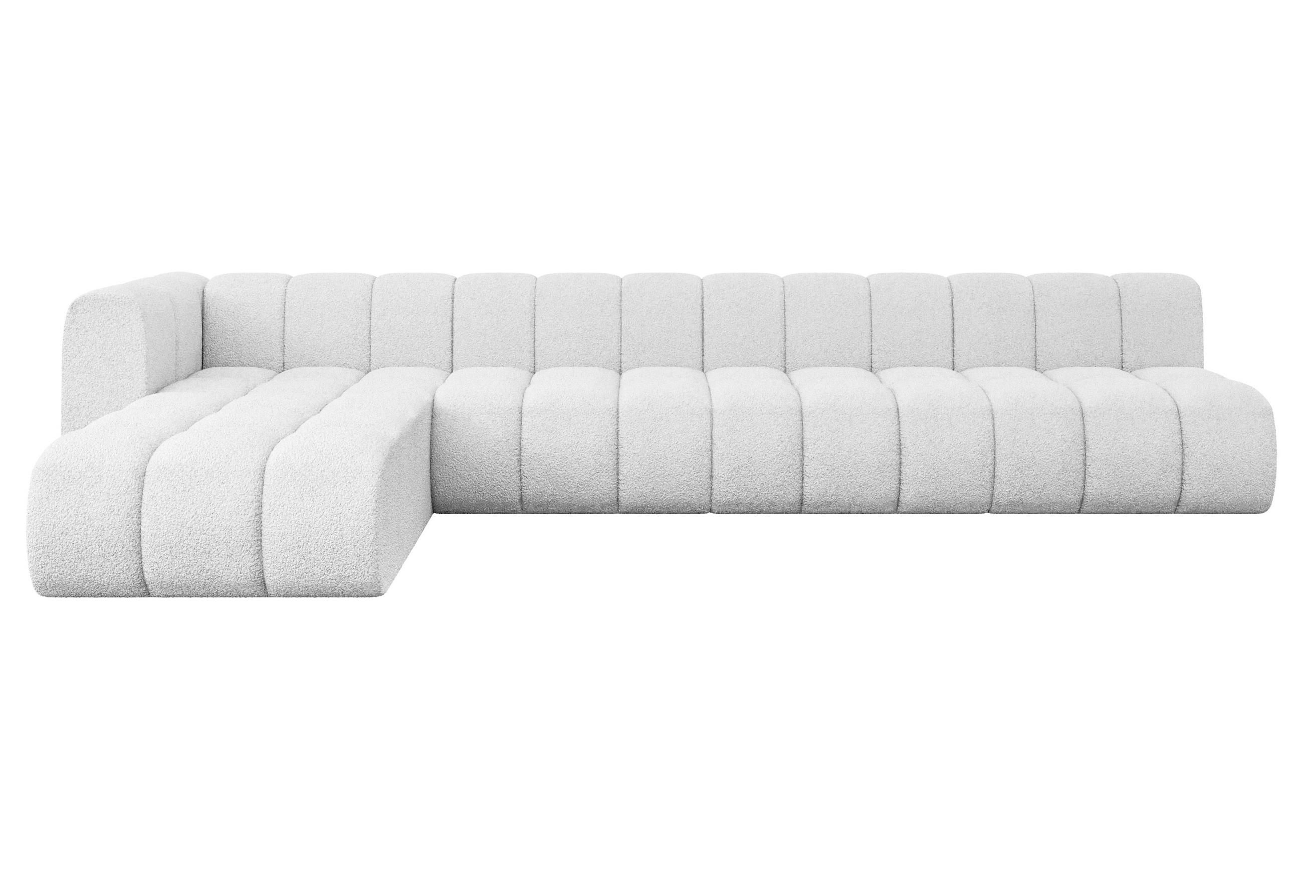 ECKSOFA modulares Sofa Darnel-L3 - 387x177x70 cm Weiß - Weiß, Holzwerkstoff/Textil (387/177cm) - ALTDECOR