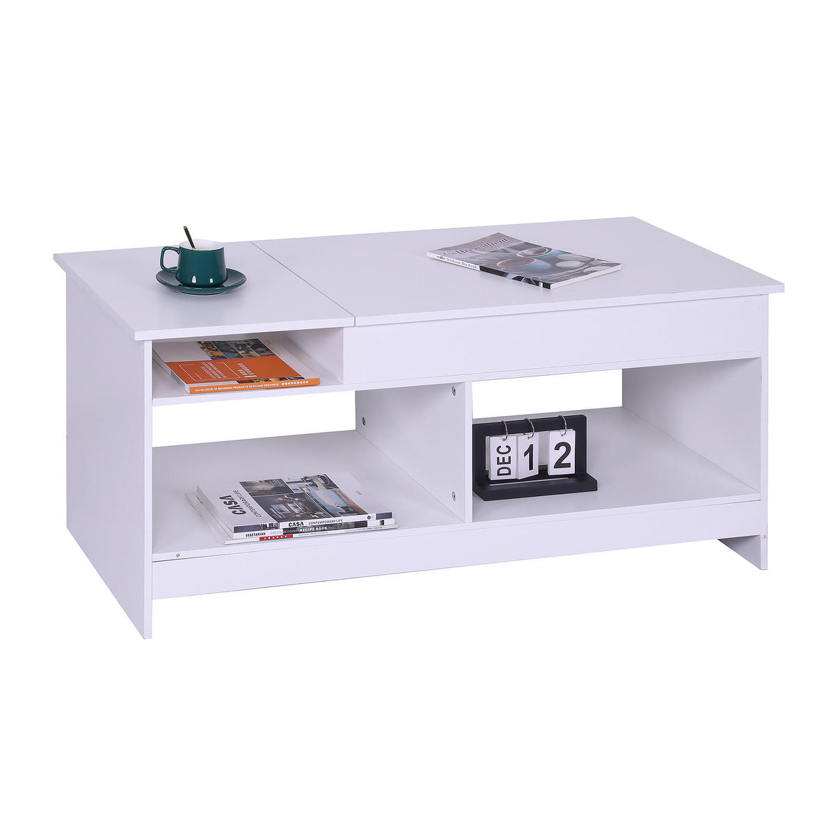 COUCHTISCH - Weiß, Holzwerkstoff/Metall (50/110/50cm) - Relaxdays