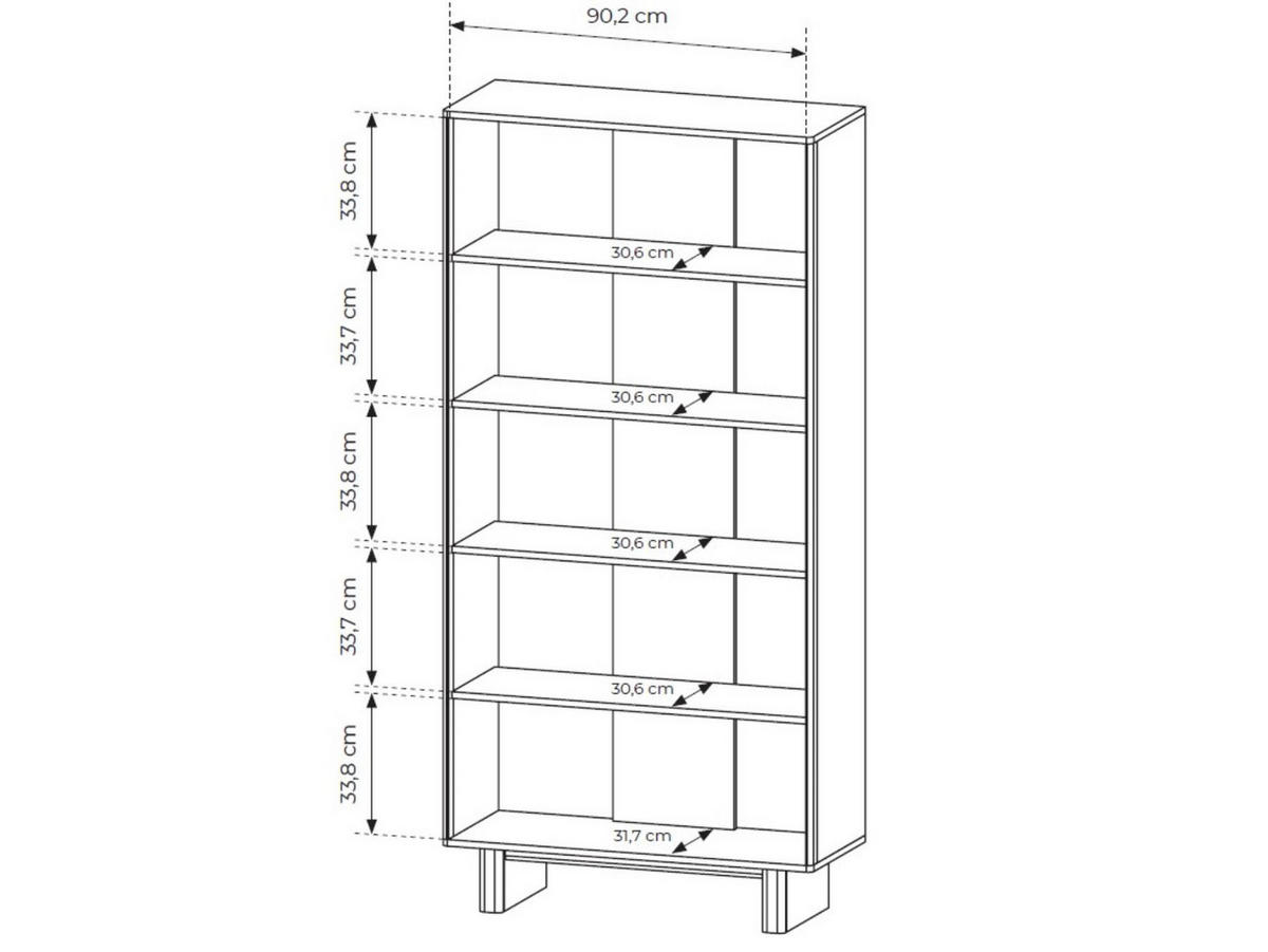 VITRINE Buna Eiche, zweitürige Vitrine - Eichefarben, Holzwerkstoff (94/195/38cm) - Bettso