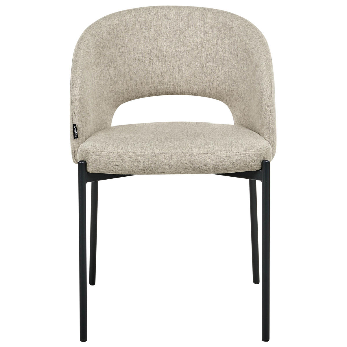 ESSZIMMERSTUHL 2er-Set Beige Penny - Sandfarben/Schwarz, Textil (46/76/50cm) - Beliani