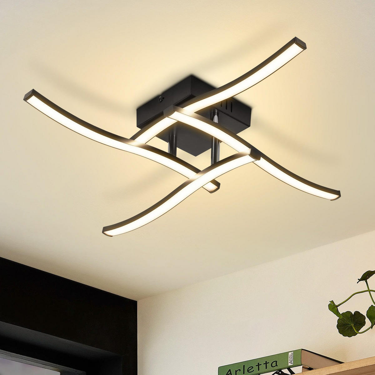 LED závěsné světlo Clark III 51/51/10 cm - černá, plast (51/51/10cm) - Nettlife