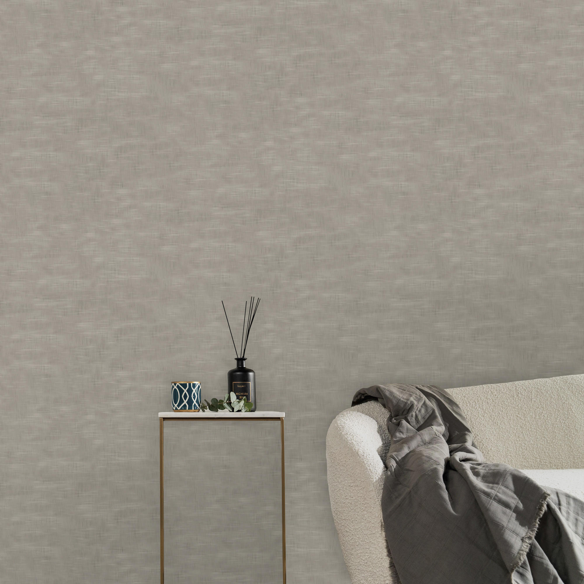 VLIESTAPETE - Taro Taupe - Taupe, Papier/Kunststoff (52/1000cm) - Graham & Brown
