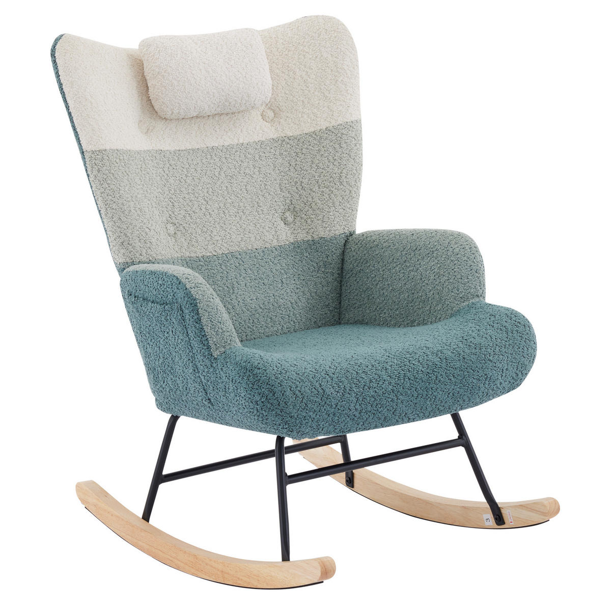 SCHAUKELSTUHL Bouclé mit Fußbank, Seitentasche 83/65,5/95 cm Multicolor - Multicolor, Textil (83/95/65.5cm) - Redom