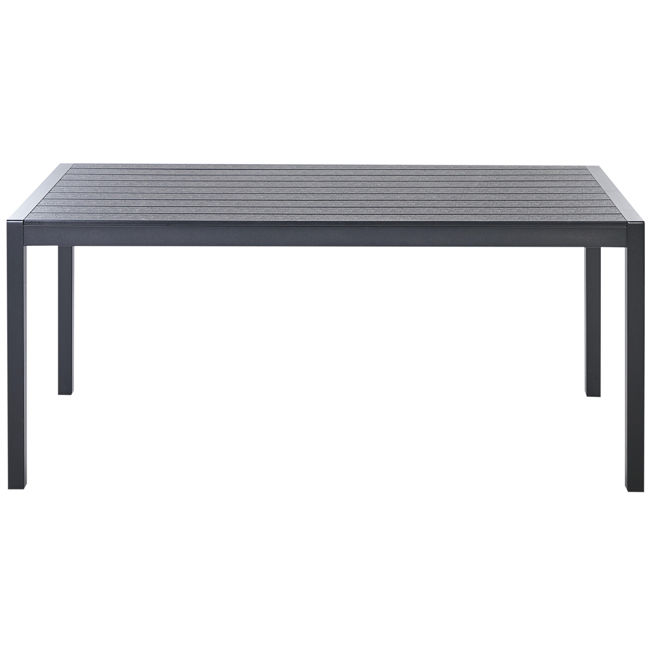GARTENTISCH Aluminium schwarz 180/90 cm Vernio - Schwarz, Kunststoff (180/90/76cm) - Beliani