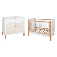 POKOJ PRO MIMINKO 2DÍLNÝ Laurie Bílá a dřevo - bílá, kompozitní dřevo (123.5/90/64cm) - Petits-meubles