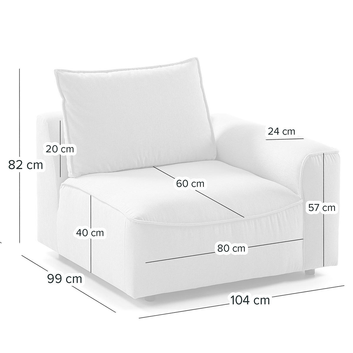 MODULSESSEL - Dunkelgrau, Holz/Textil (104/82/99cm) - home24