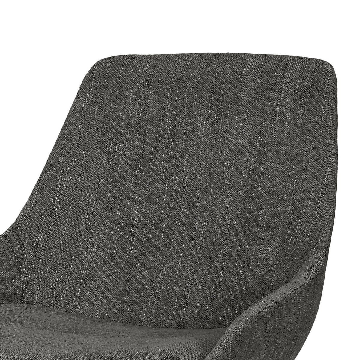 POLSTERSTUHL - 2er-Set - Webstoff / Eiche massiv - Dunkelgrau, Eichenholz/Holz (53/83/54cm) - home24