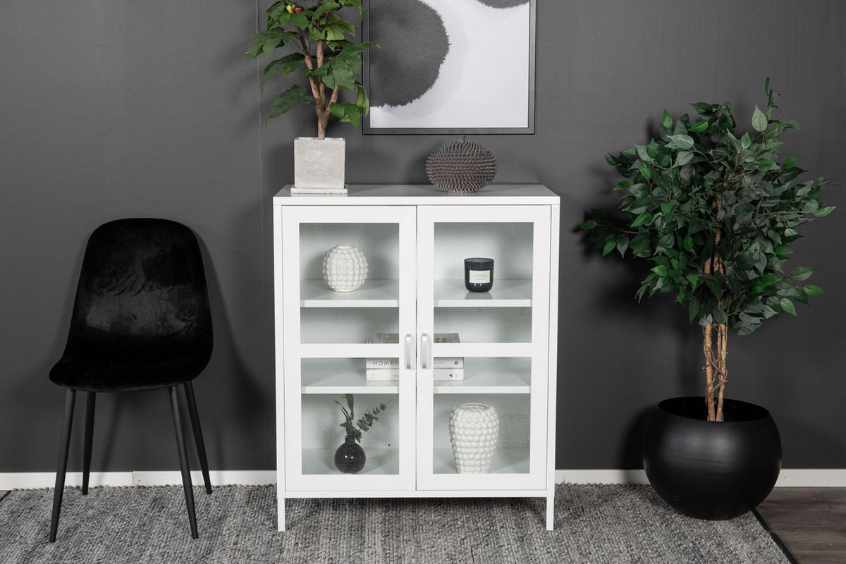 VITRINE weiß - Weiß, Holzwerkstoff (80/97/43cm) - ebuy24