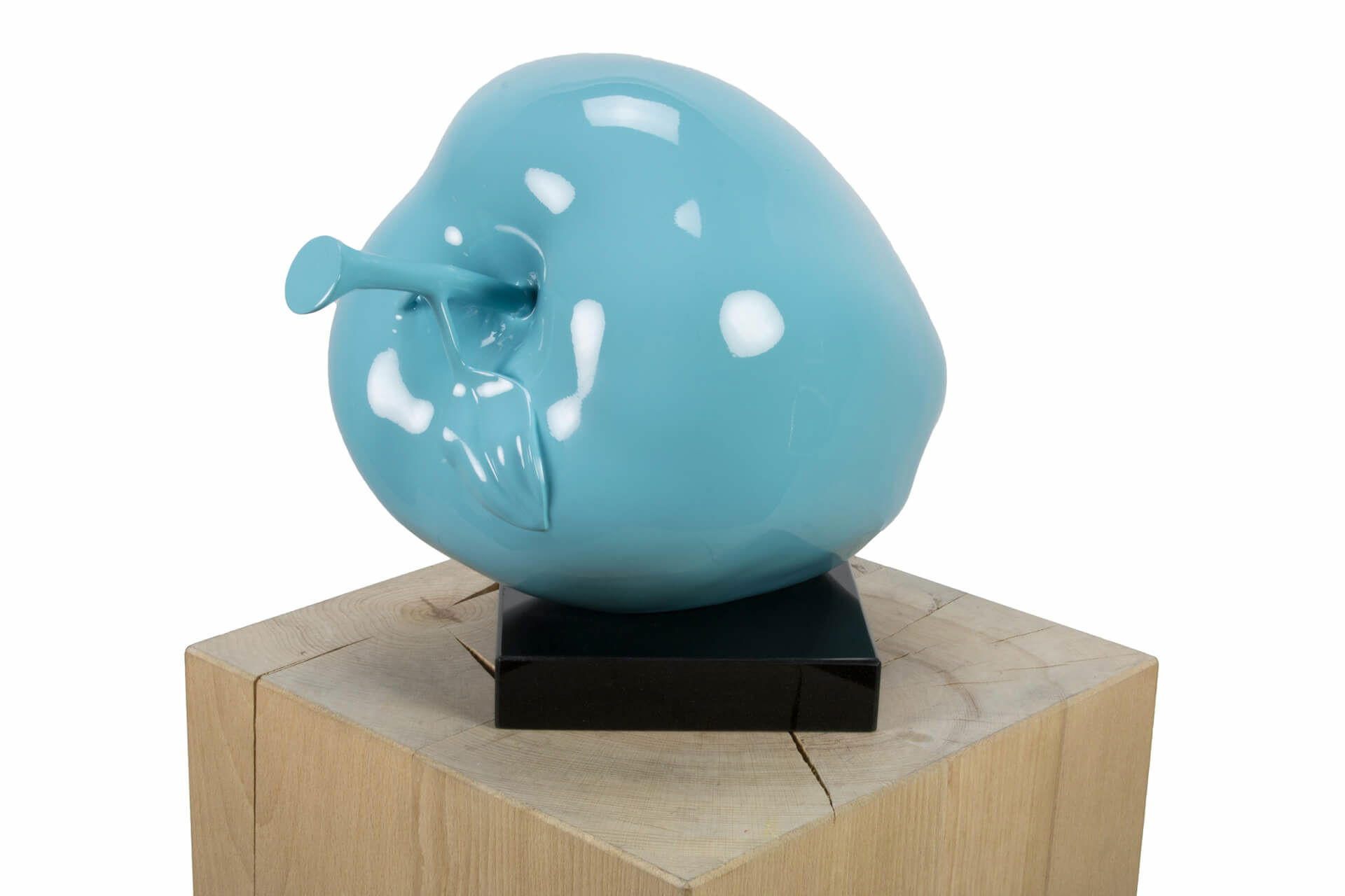 SKULPTUR Türkis 32/31 cm - Blau/Schwarz, Stein (32/31/24cm) - KUNSTLOFT
