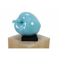 SKULPTUR Blau 32/31 cm - Blau/Schwarz, Stein (3/31/24cm) - KUNSTLOFT