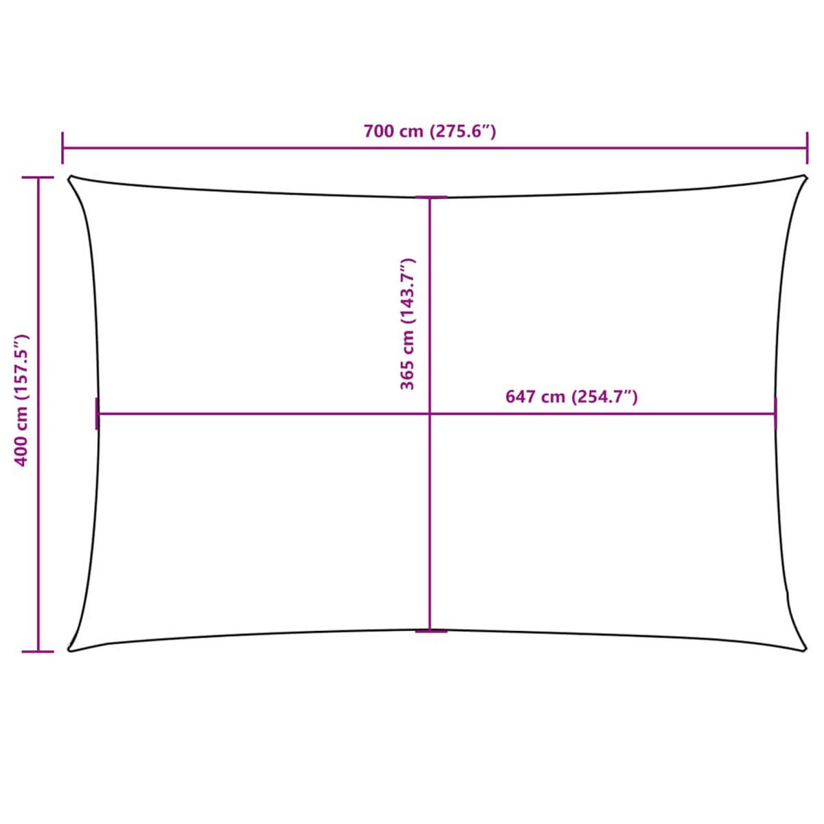 SONNENSEGEL Oxford-Gewebe Rechteckig 4/7 M Anthrazit - Anthrazit, Textil (400/700cm) - vidaXL