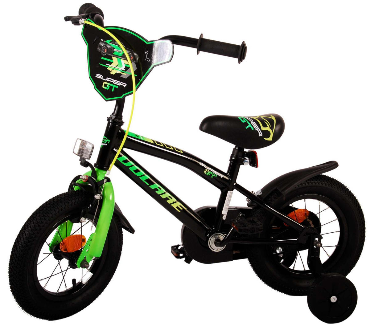KINDERFAHRRAD Super GT - Jungen - 12 Zoll - Rücktritt + Handbremse - Grün - Schwarz/Grün, Metall (42cm) - TPFSports