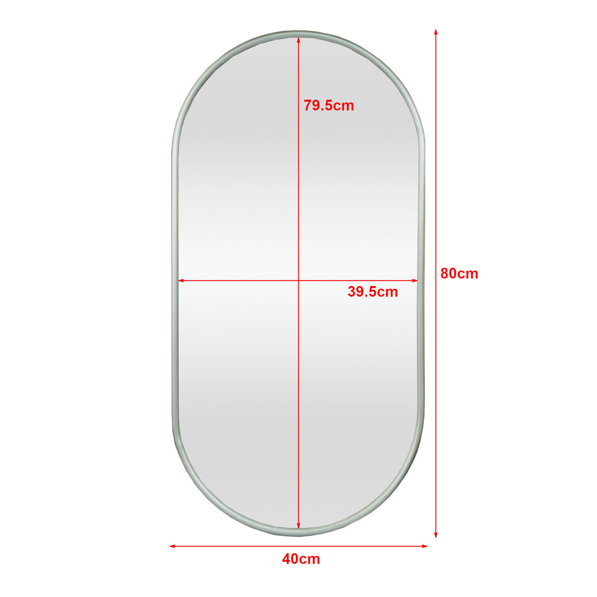 WANDSPIEGEL Picciano - Graphitfarben, Glas/Metall (40/2.8/80cm) - [en.casa]