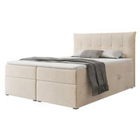 BOXBETT CHESTER 160/200 cm mit Matratze und Topper, Creme - Creme, Holzwerkstoff/Textil (160/200cm) - Idohome