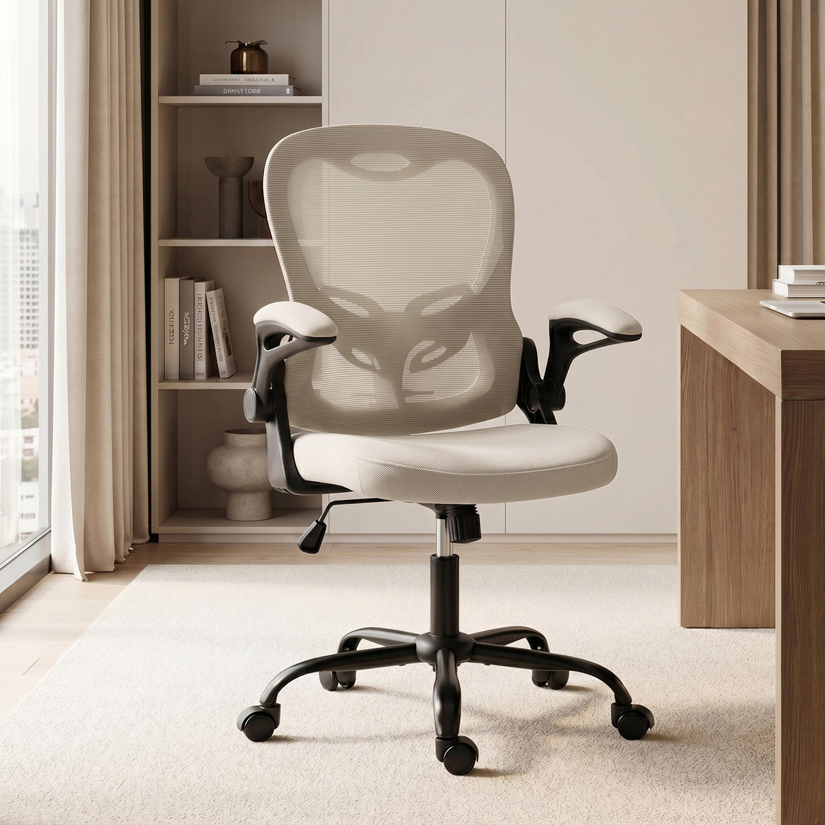 BÜROSTUHL Beige 62.0/58.0/110.5 cm - Beige, Textil (58/110.5/62cm)