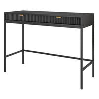 SCHMINKTISCH Kioto in Schwarz mit Metallbeinen - Goldfarben/Schwarz, Holzwerkstoff/Metall (50/104/77cm) - Ravio