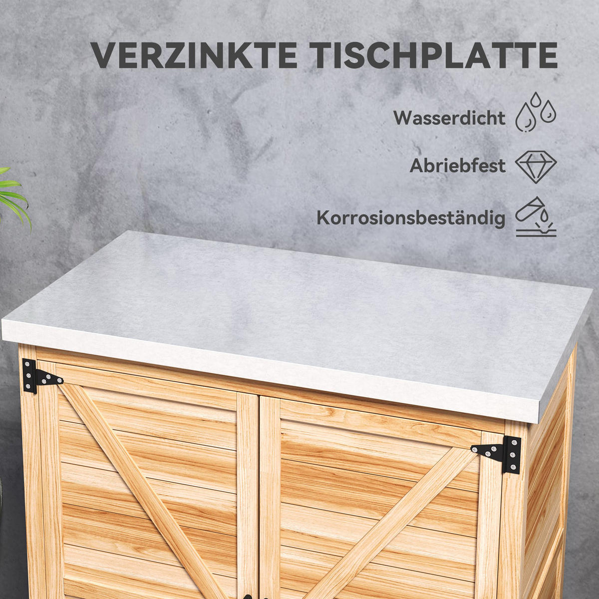 GARTENSCHRANK DE-09246 Natur - Naturfarben, Holz (43/92/79cm) - ComfortXL
