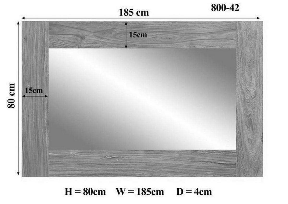 SPIEGEL Sheesham 185x4x80 braun geölt NATURE BROWN #842 - Braun, Holz (80/185/3cm) - Massivmoebel24