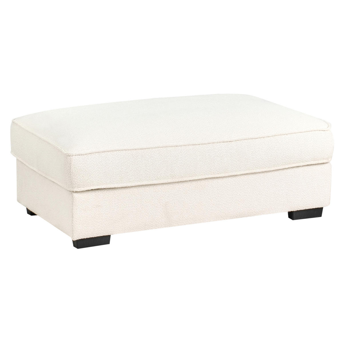 OTTOMANE Bouclé Cremeweiß Renders - Creme, Textil (114/44/70cm) - Beliani