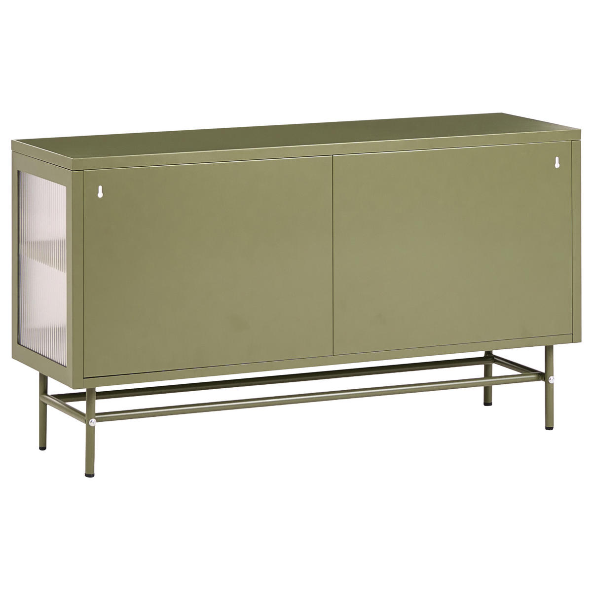 SIDEBOARD mit Glastüren Metall 115 cm Grün Devon - Grün, Metall (115/64/35cm) - Beliani