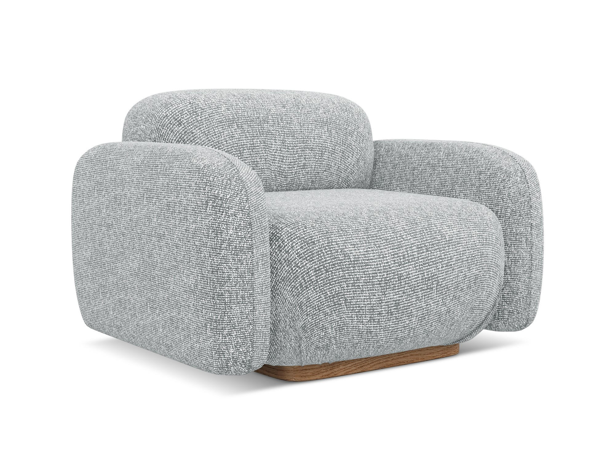 SESSEL Strukturstoff Stoff Grau - Hellgrau/Braun, Holz/Textil (110/73/95cm) - Makamii