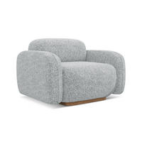 SESSEL Strukturstoff Stoff Grau - Hellgrau/Braun, Holz/Textil (110/73/95cm) - Makamii