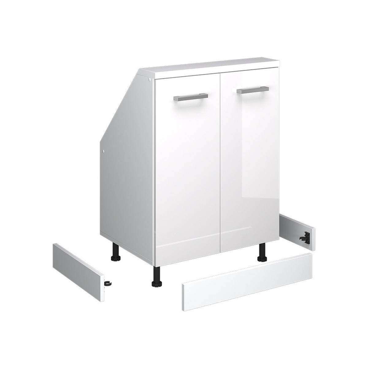 SOCKELBLENDE R-Line, Weiß/Weiß, 42.3 cm 2er Set - Weiß, Holzwerkstoff (42.3/9.6/1.6cm) - Vicco