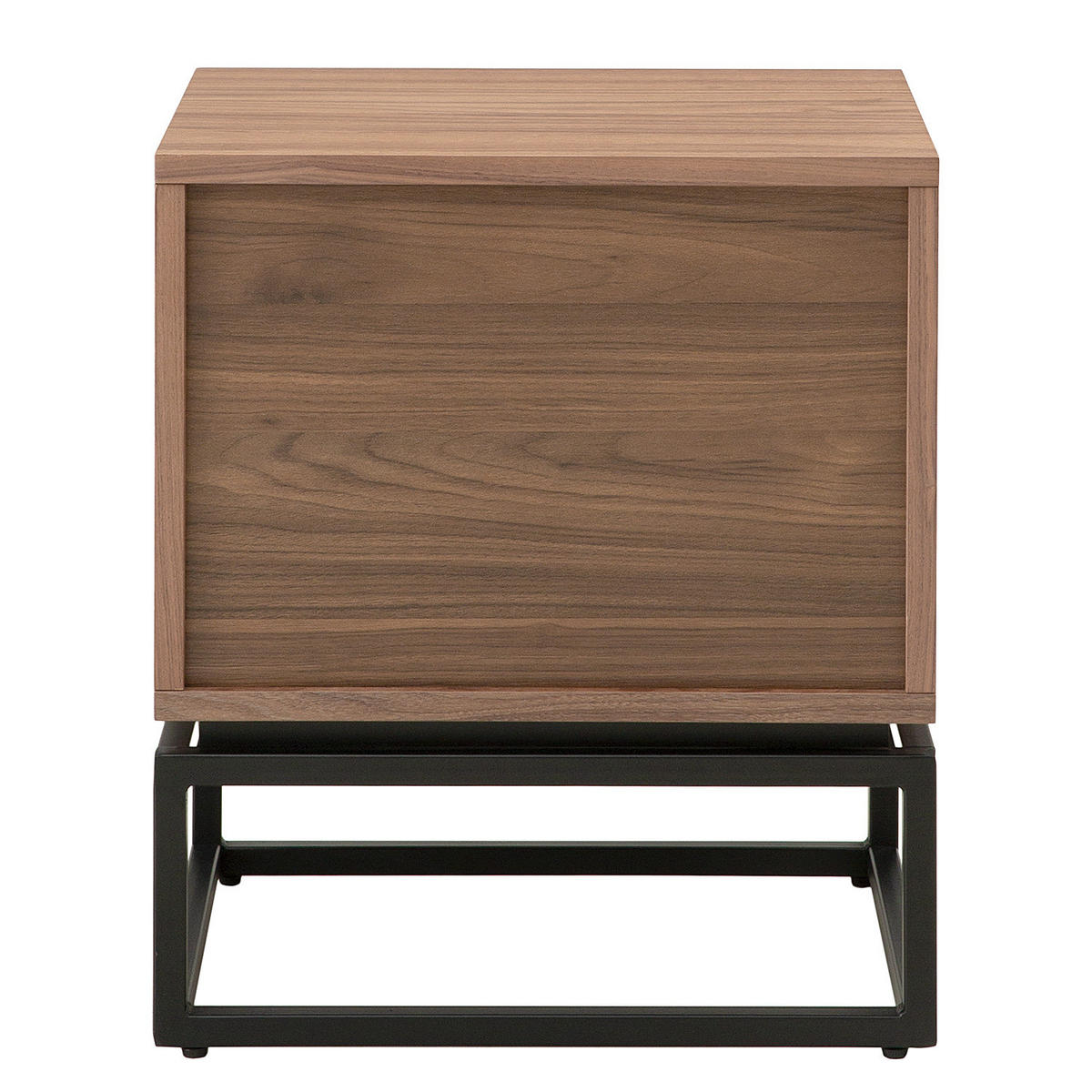 NACHTKOMMODE - Holzwerkstoff / Metall - Schwarz/Braun, Holzwerkstoff/Metall (48/55/40cm) - home24