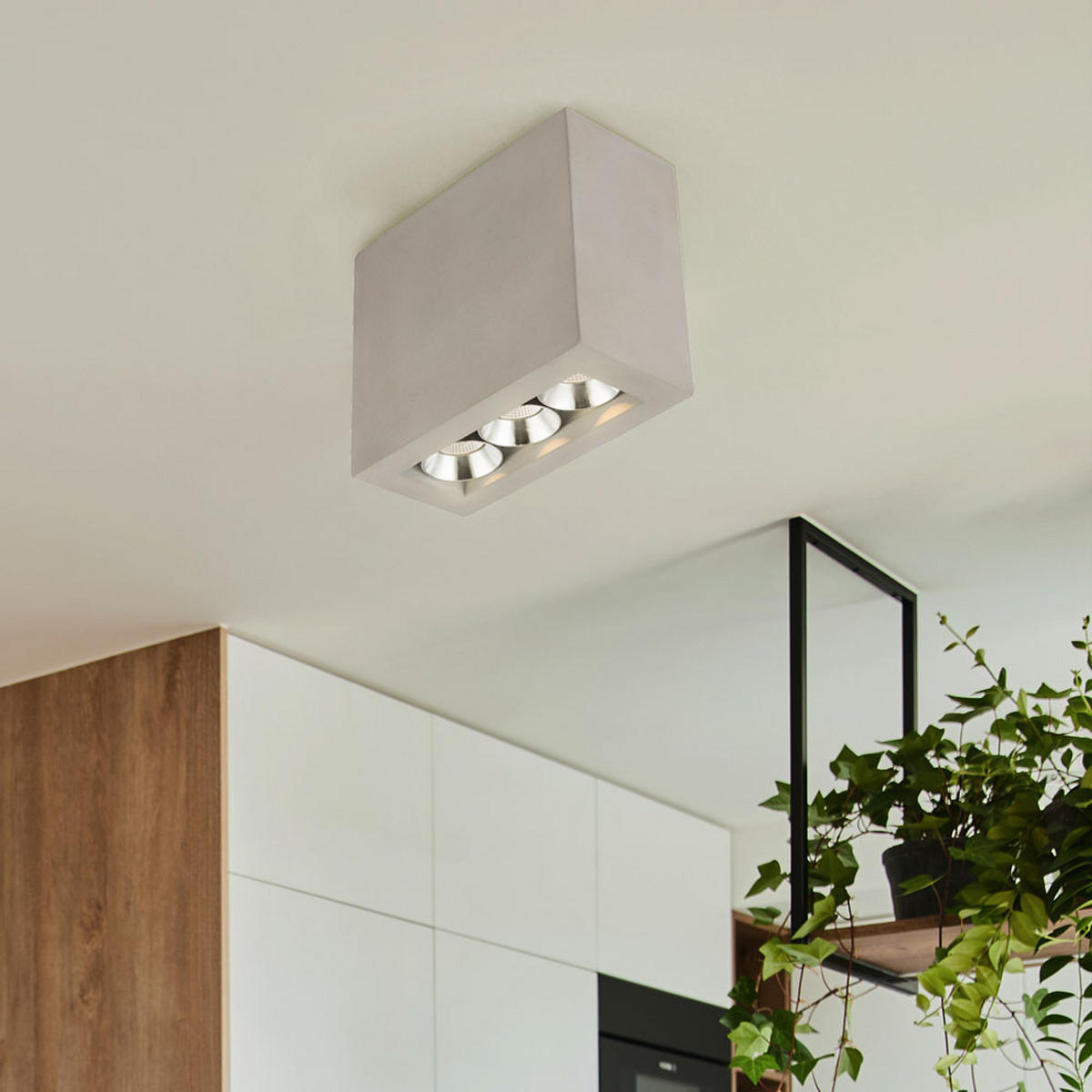 LED DECKENLEUCHTE TIMO Betonoptik Grau 2er Set - Grau, Metall (12.2/5.6/10cm) - Globo Lighting