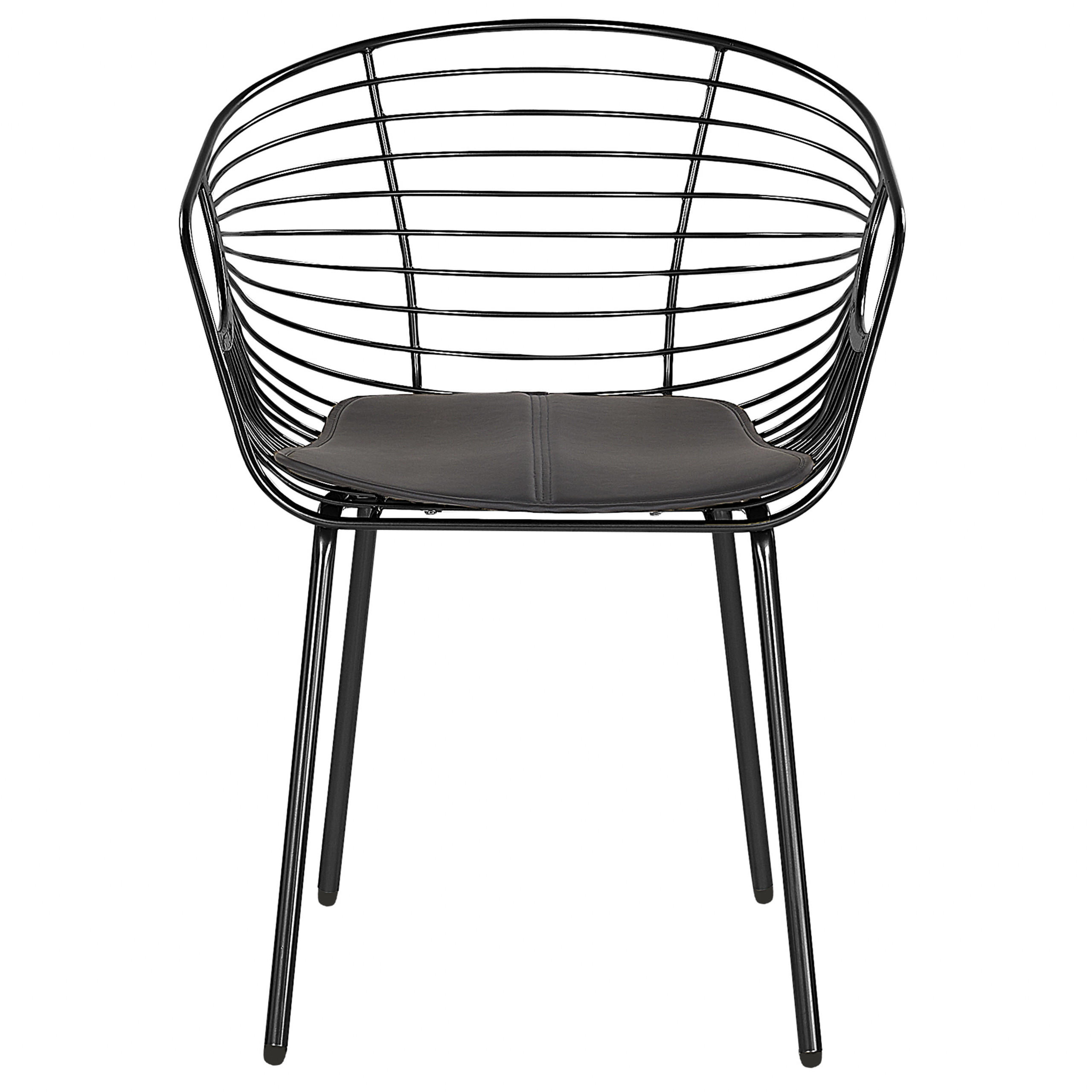 METALLSTUHL 2er-Set Schwarz Hoback - Schwarz, Textil/Metall (60/79/56cm) - Beliani