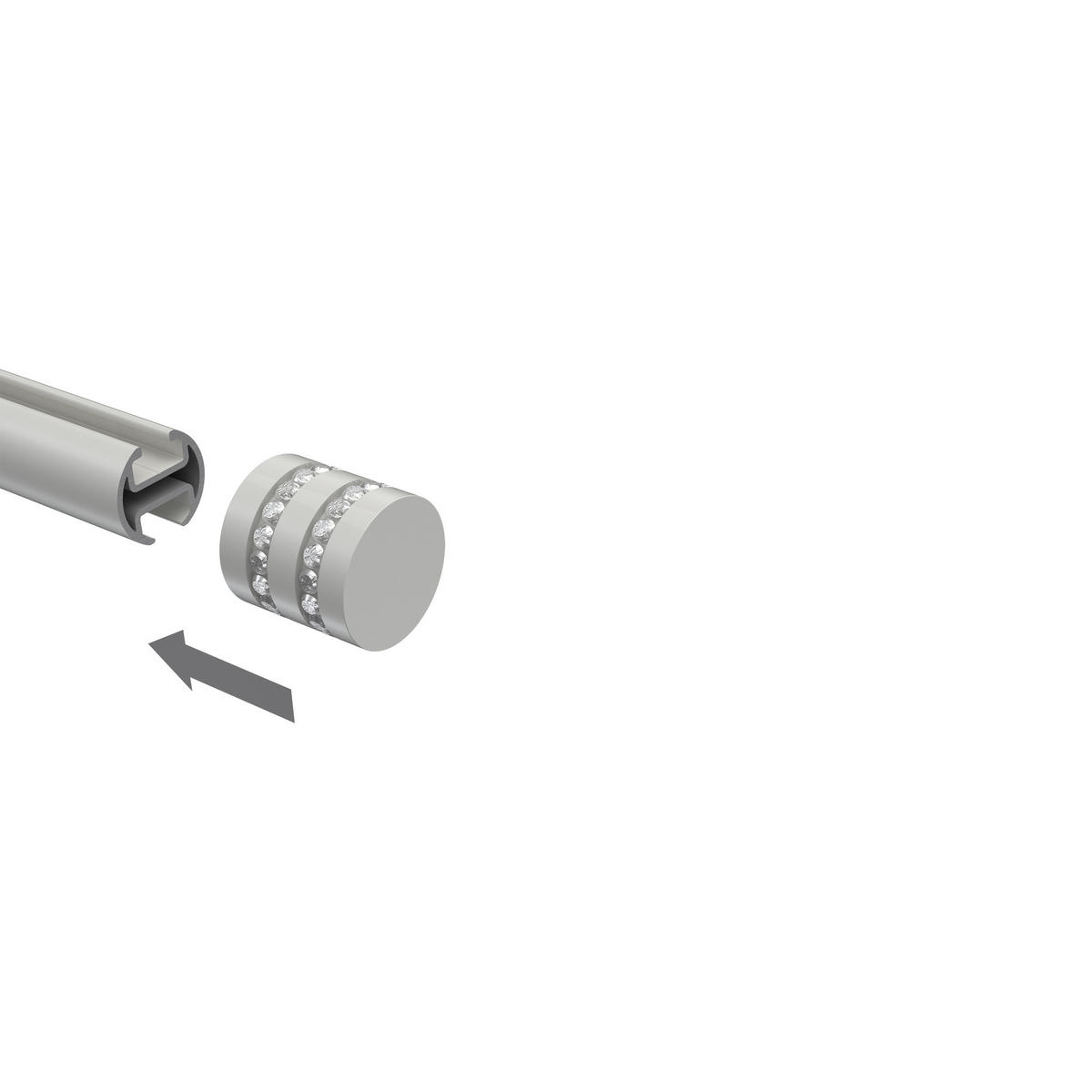 ENDSTÜCKE FÜR GARDINENSTANGEN 20 mm Ø, Estana Weiß, Packung 2 Stück - Weiß, Metall (2.6/2.8/2.8cm) - INTERDECO