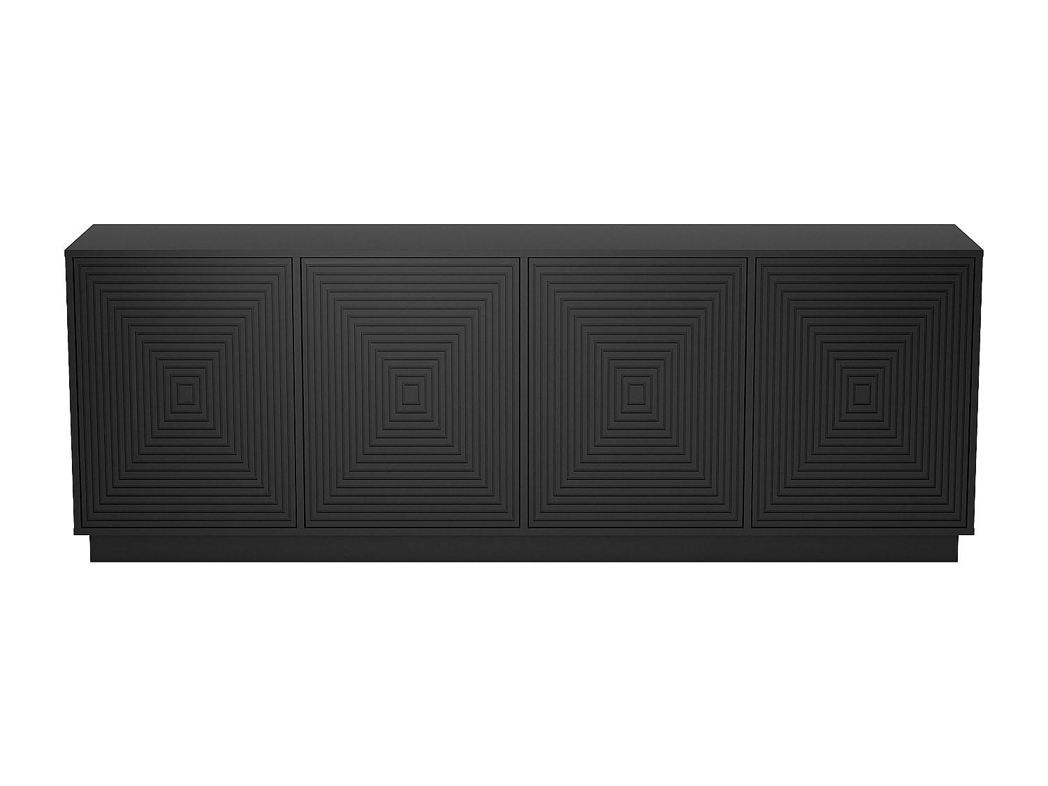 SIDEBOARD - 199.8 cm x 43 cm - Holz, Platte - Schwarz - MEZULIA - Schwarz, Holz (199.8/71/43cm) - Vente-Unique