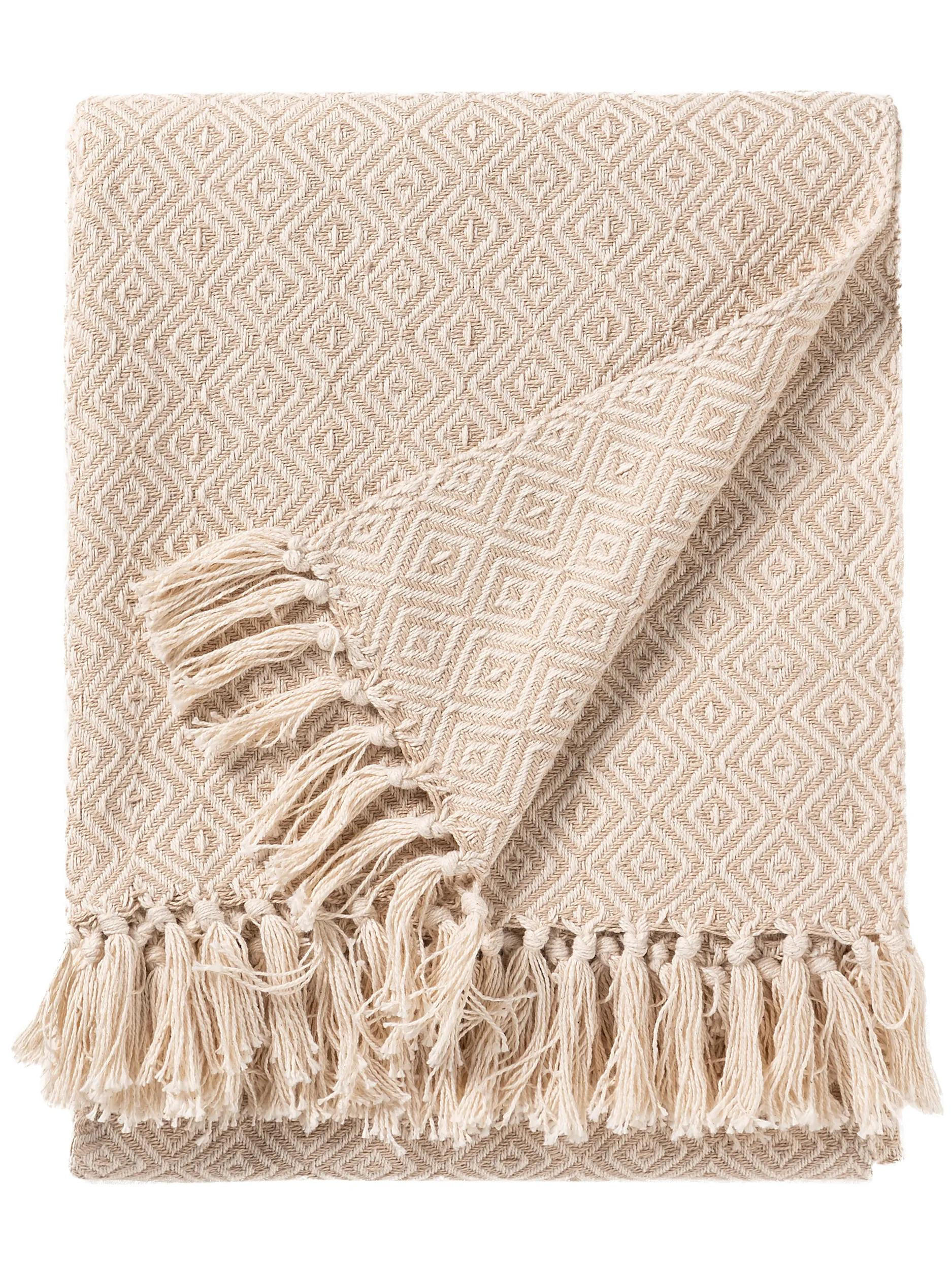 benuta Baumwolldecke Beige 125x150 cm