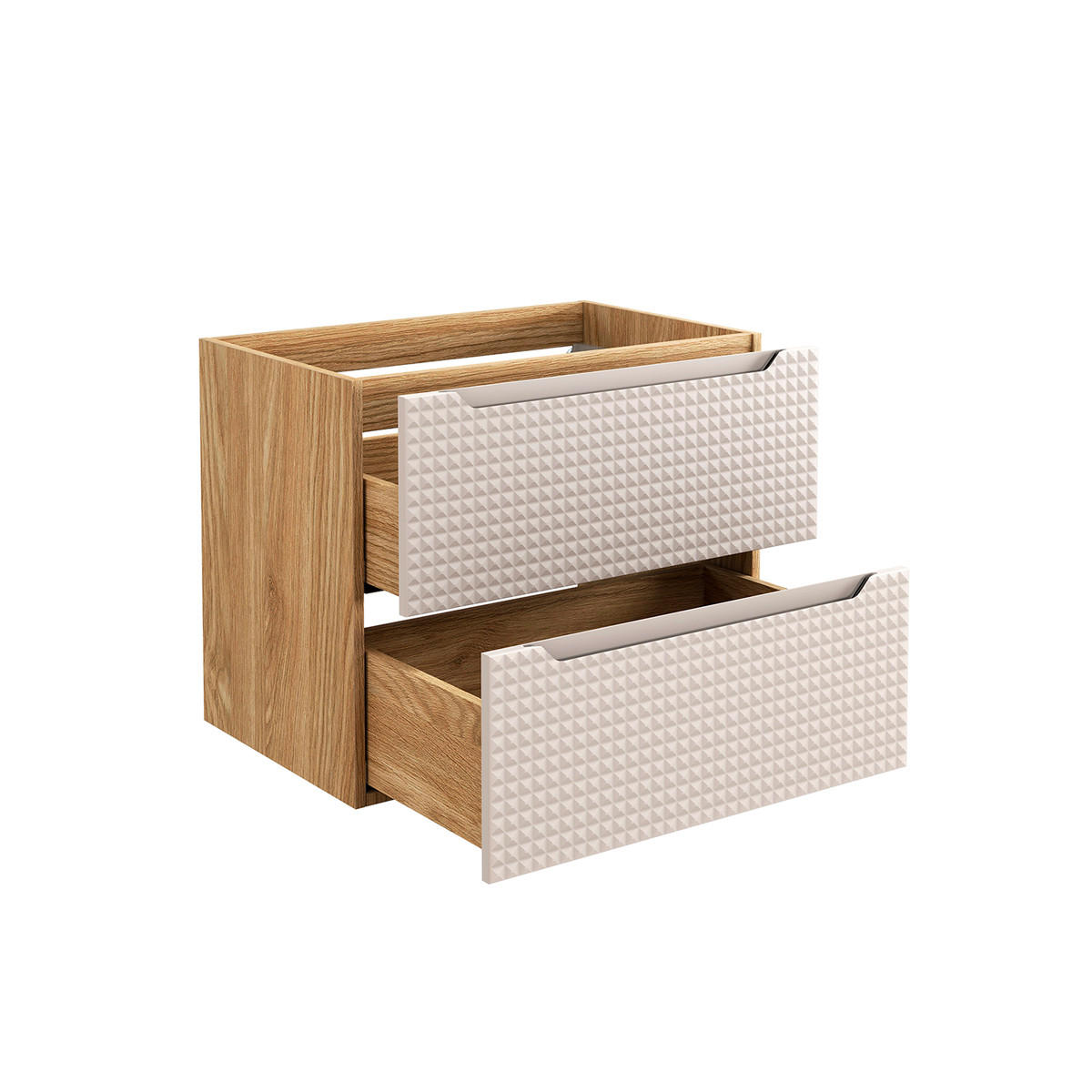KOUPELNOVÝ NÁBYTEK 70cm Mallory 2er-Set Béžová a dřevo - hnědá, kompozitní dřevo (70/59.5/46cm) - Petits-meubles