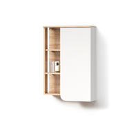 BADSCHRANK Marano Sonoma/Weiß 50 x 75 cm mit Tür und offenen Fächern - Weiß/Sonoma Eiche, Holzwerkstoff (50/75/20cm) - Livinity®
