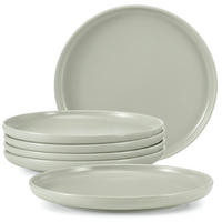 TELLER-SET VICTO 6-tlg Dessertteller, matt beige/grün/grau - Hellgrün, Keramik (20/2/20cm) - KONSIMO®