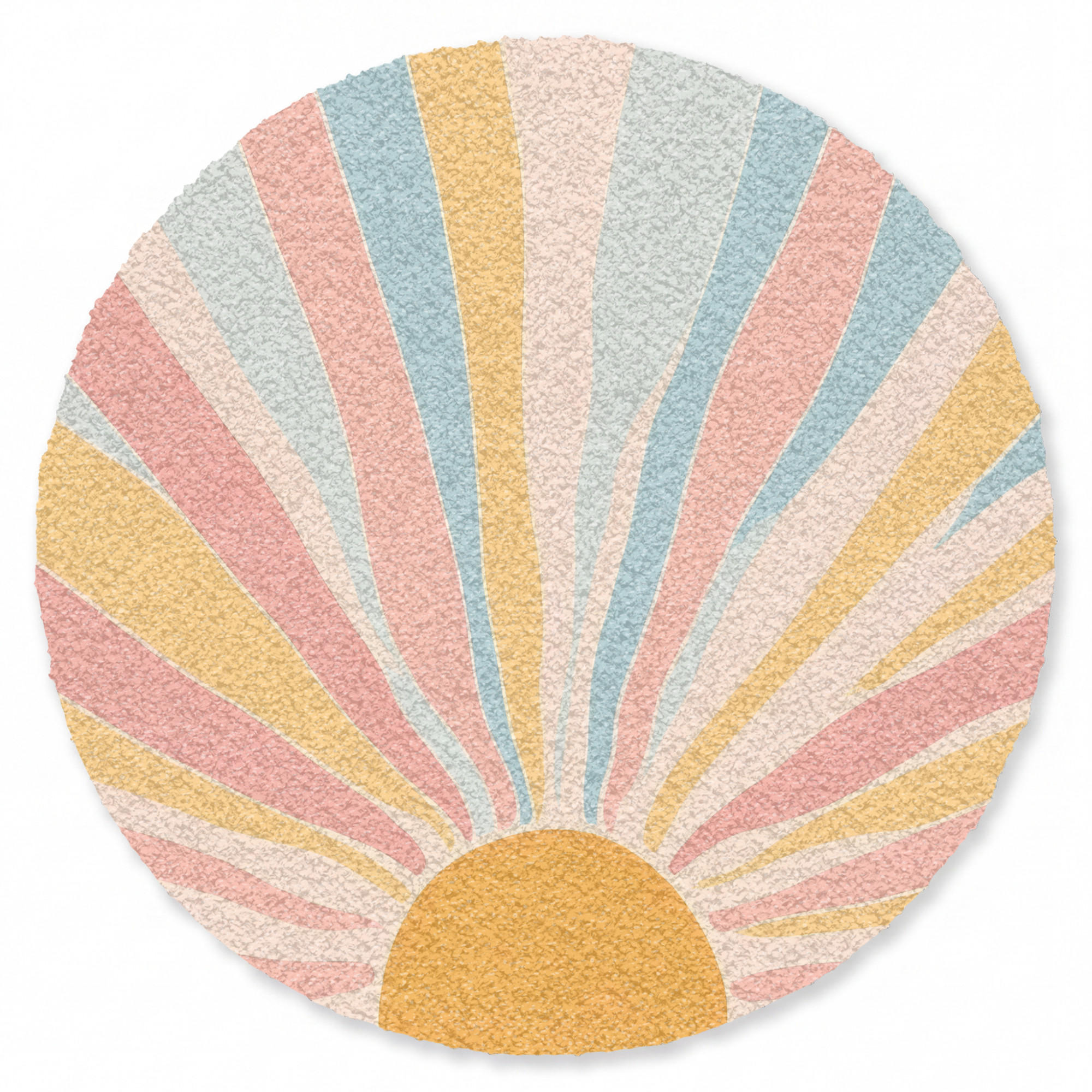 ROHOŽKA Ilustrace - Slunce - Pastelové barvy 90x90 cm - světle růžová, textil/umělá hmota (90/0.4cm) - MuchoWow