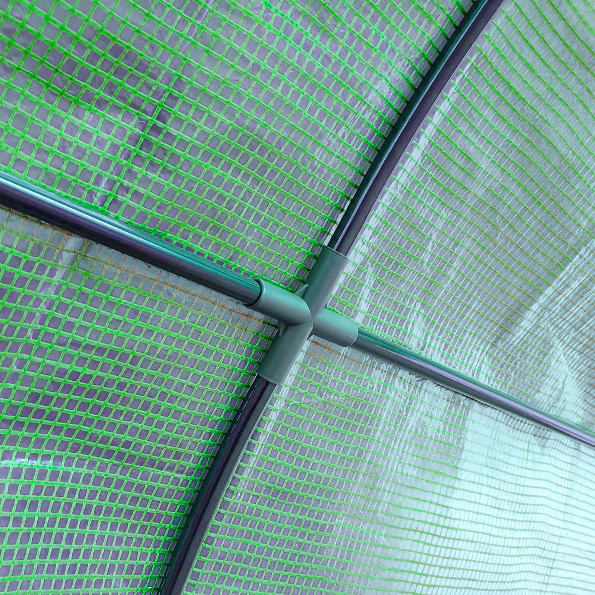 FOLIENGEWÄCHSCHAUS DE-05754 Mit Mesh-Fenster, aufrollbare Türen Grün - Grün, Kunststoff/Metall (100/215/200cm) - ComfortXL