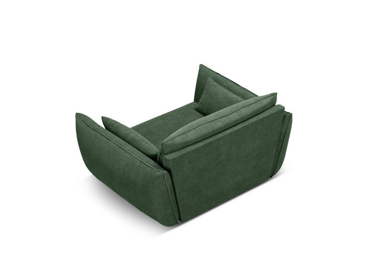 SESSEL Kaelle aus Chenille-Stoff flaschengrün - Dunkelgrün, Textil (100/85/128cm) - Micadoni