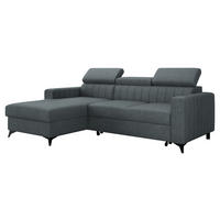 ECKSOFA Milano, Seite: Links LC+2R - Blaugrau/Schwarz, Holz/Textil (236/172cm) - MIRJAN24