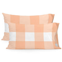 KISSENBEZUG gingham 50x75 cm (x2) pfirsich - Orange, Textil (50/75cm) - Happy Friday
