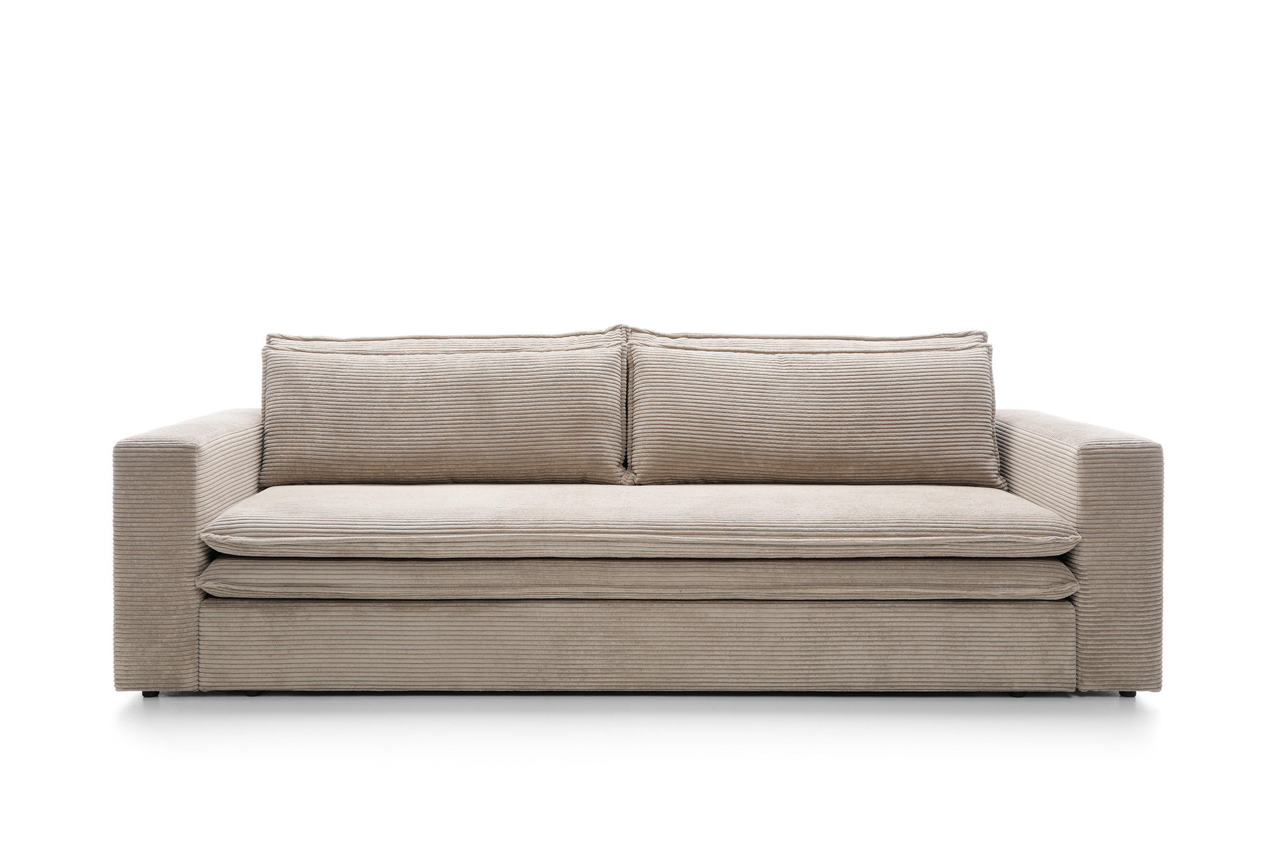 BETTSOFA SCORZA Beige Velours-Stoff mit Schlaffunktion - Beige, Textil (95/82/244cm) - MASSENO