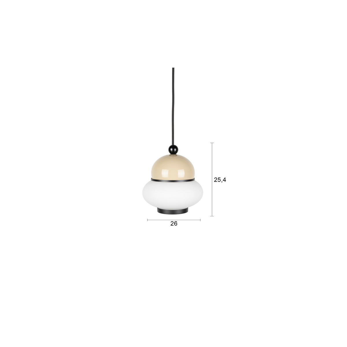 PENDELLEUCHTE Bumble Beige M - Beige, Metall (25.4/26/25.4cm) - Zuiver