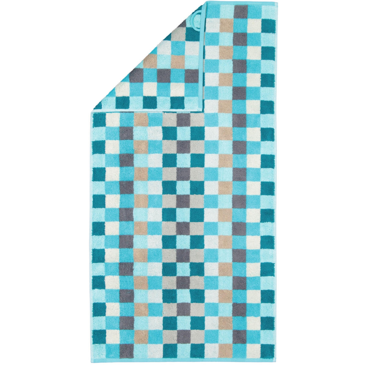 HANDTÜCHER UNIQUE KARO 942 TÜRKIS - 44 - Blau, Textil (50/100cm) - Cawö