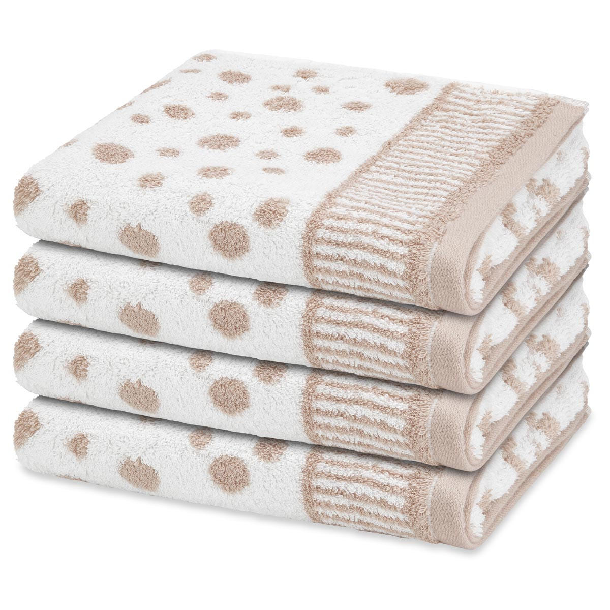 HANDTUCH Punkte allover 4er-Set - Beige, Textil (50/100cm) - Ross