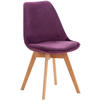 STUHL Samt lila - Eukalyptusholzfarben/Lila, Holz/Textil (49/83/50cm) - CLP