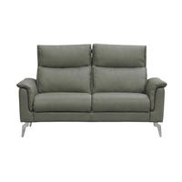 2-SITZER Sofa Borea Echtleder Perlgrau - Hellgrau, Leder/Metall (176/102/98cm)