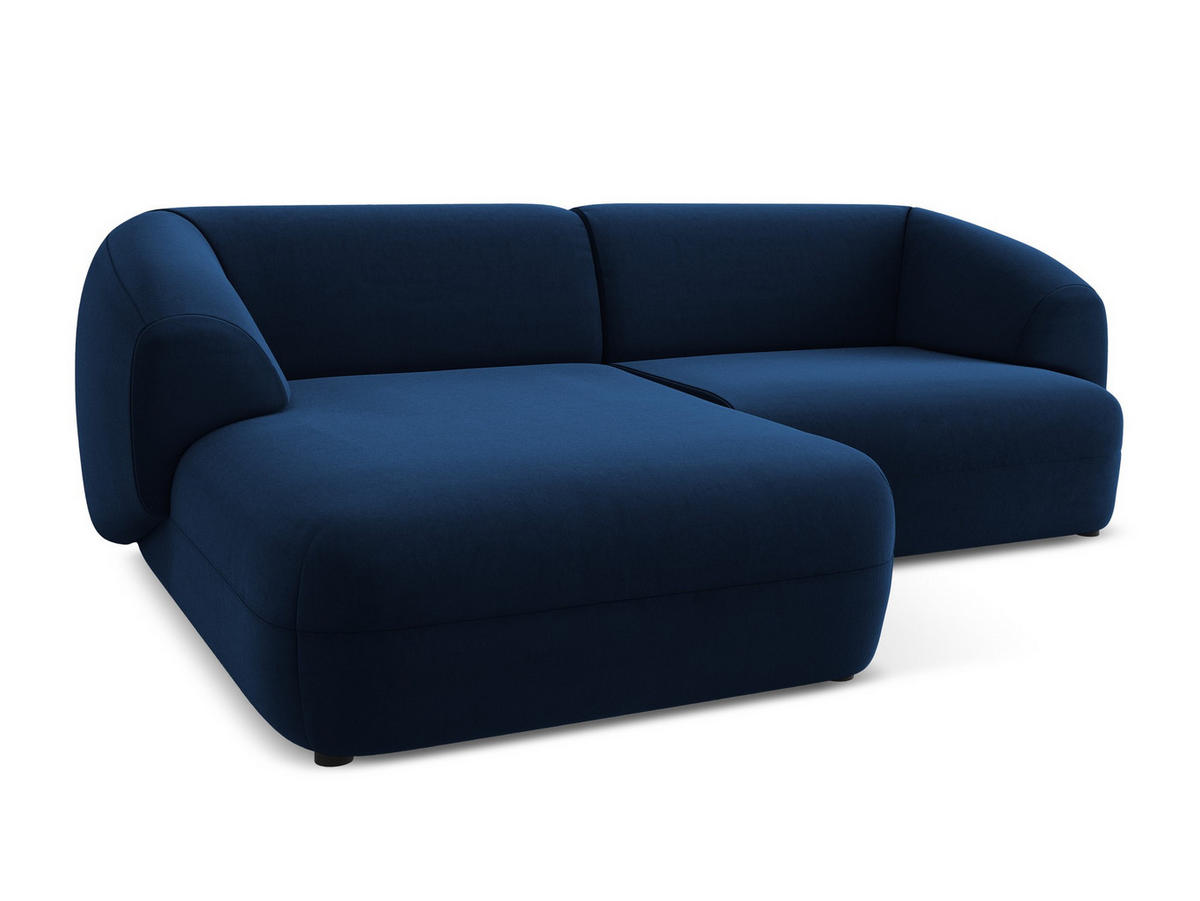 3-SITZER SOFA Samt Stoff Blau - Blau/Schwarz, Kunststoff/Textil (210/74/105cm) - Makamii