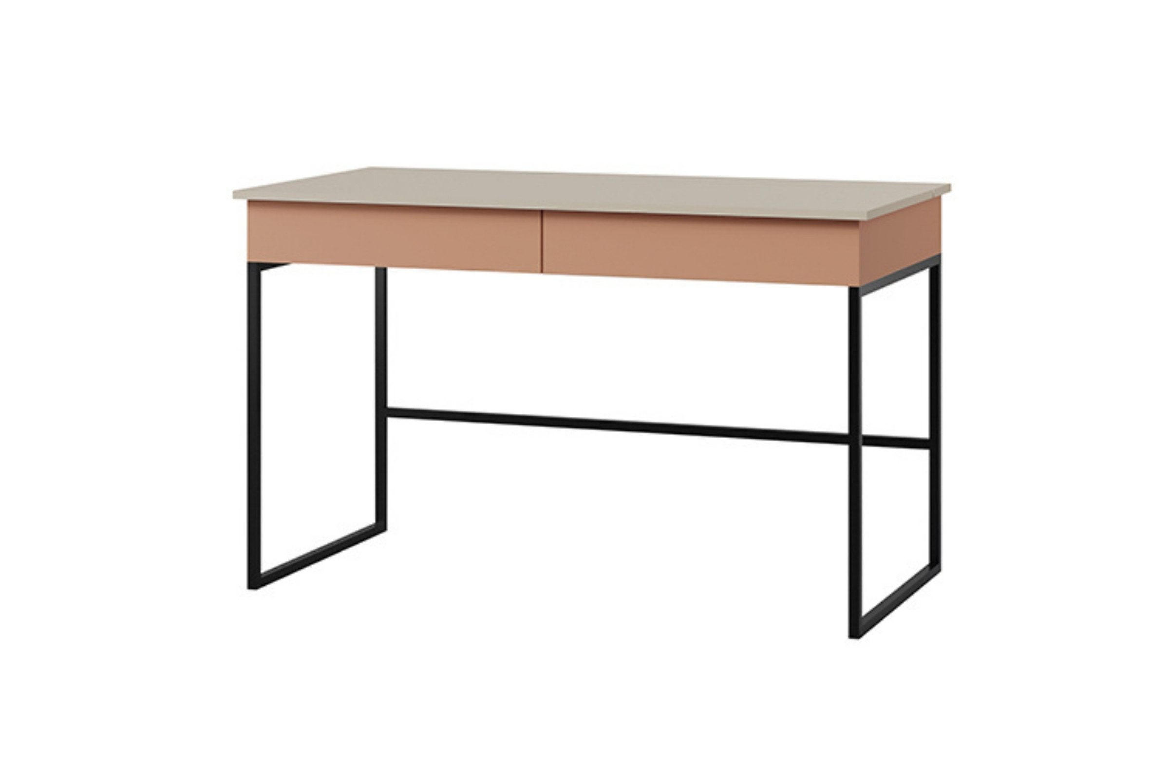 SCHREIBTISCH LIMA 10 125/76/60 cm in Kaschmir/Alpaca - Kaschmir/Rosa, Holzwerkstoff (125/76/60cm) - Deine Möbel 24