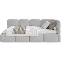 JUGENDBETT Cloudy Hellgrau 120 cm, Chenille - Hellgrau/Schwarz, Kunststoff/Textil (120/200cm) - Selsey